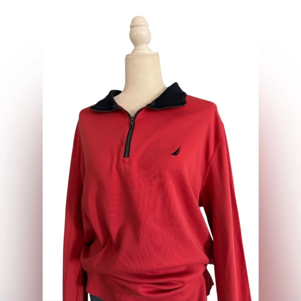 Red Quarter-Zip Pullover - Picture 2 of 3